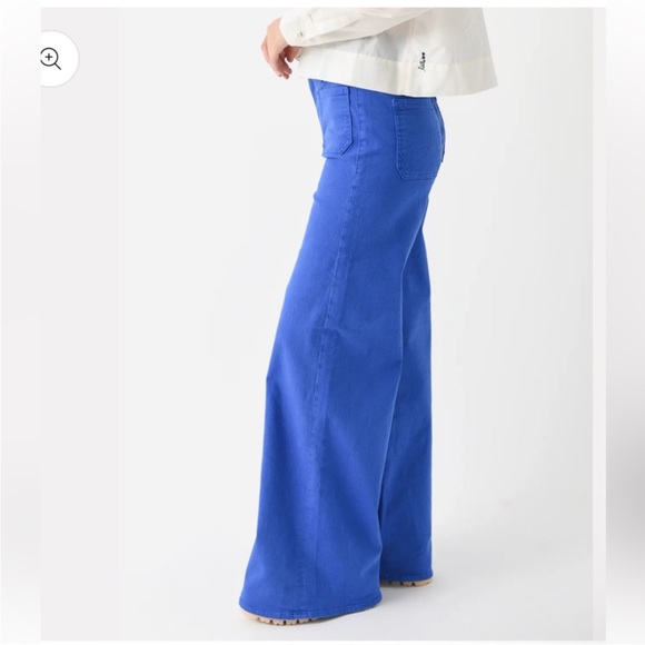 Mother 25 Snorkel Blue Patch Pocket Undercover Snake Wide Leg Jeans Pants FLAW ! - Picture 4 of 15